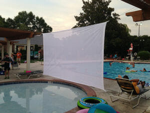 white projection screens