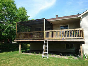 Screened In Deck with Simple Frame