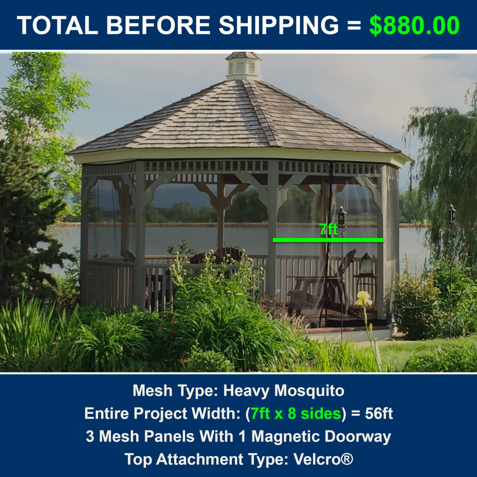 Yardistry Gazebo Curtains Mosquito Curtains